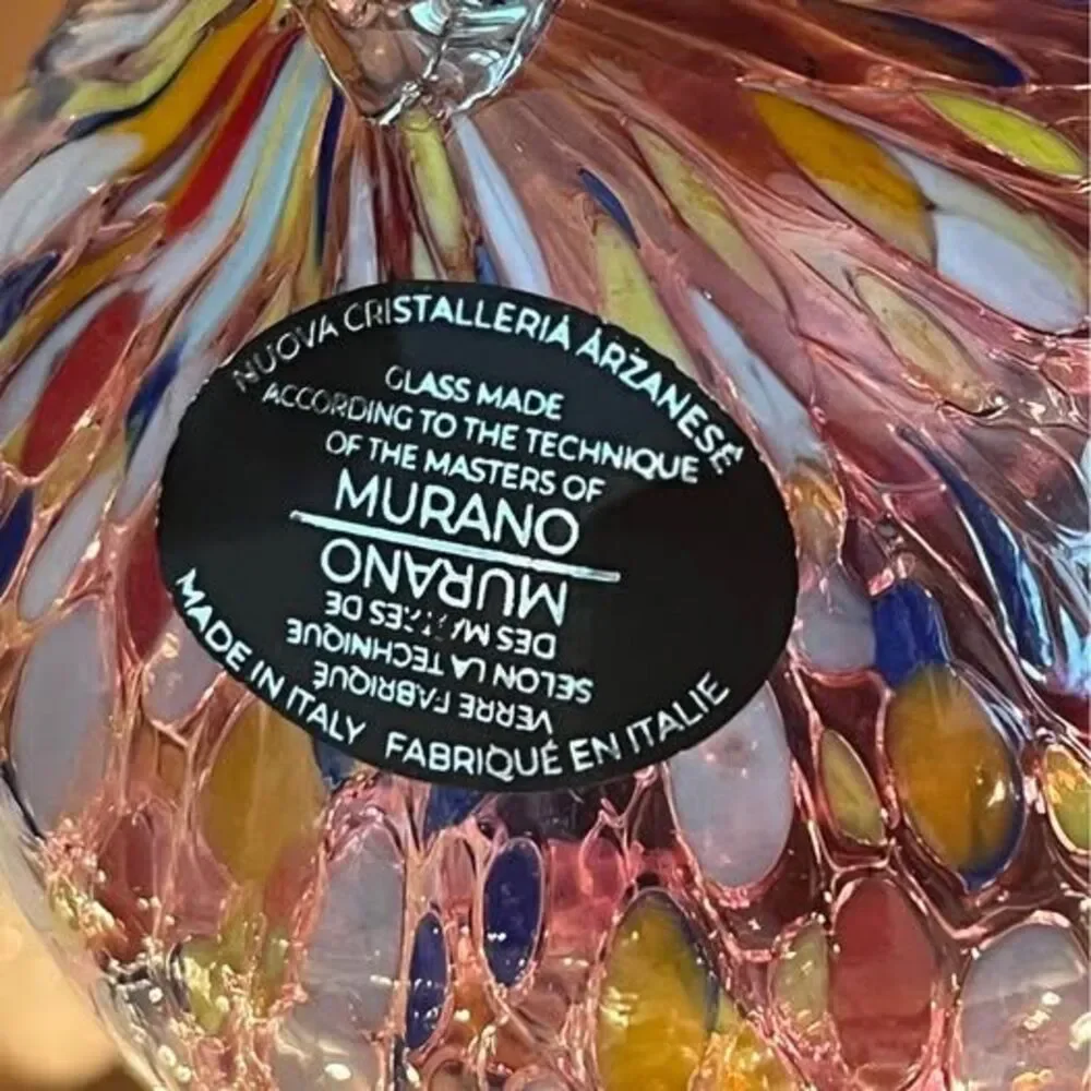Murano hand blown glass Ornament Gazing ball witch ball NEW 3.5”